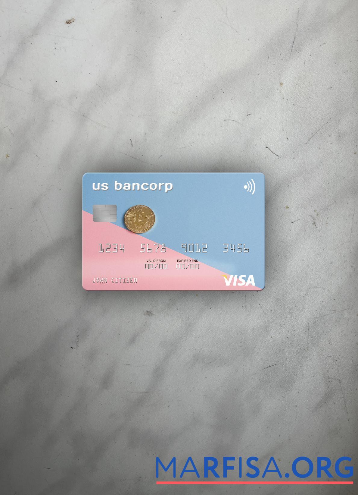 Printable USA U.S. Bancorp Bank visa card photolook front template